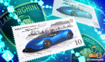  collectible lamborghini stamps digital blockchain technology suv 
