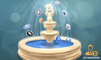 A Bitcoin Fountain with all kinds of other currency coming out of it
