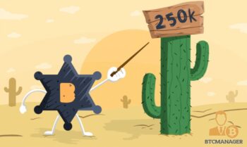 A figure with the Bounty0x logo points to cactus with $250k written on a sign, as the startup launches a pre-sale and ICO