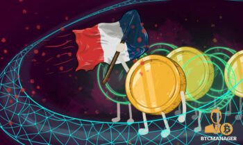 Cryptocurrencies standing proud waving the French flag blockchain
