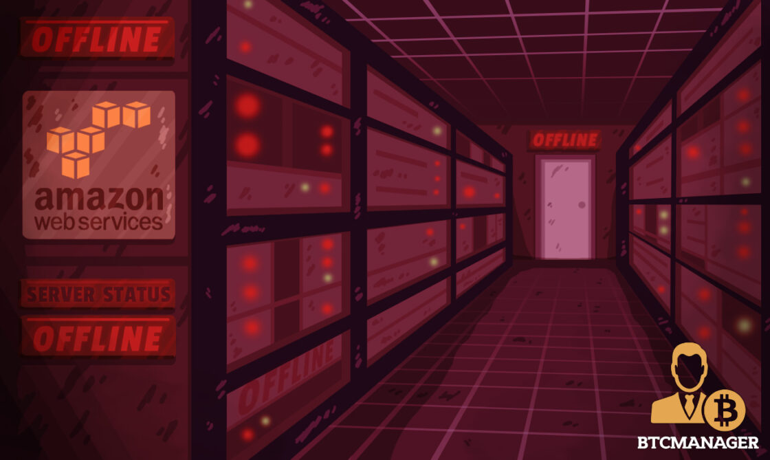 Server hallway with red boxes