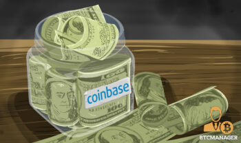Coinbase Glass Jar of Dollar Bills