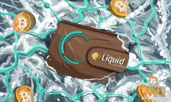 bitcoin swimming liquid leather wallet