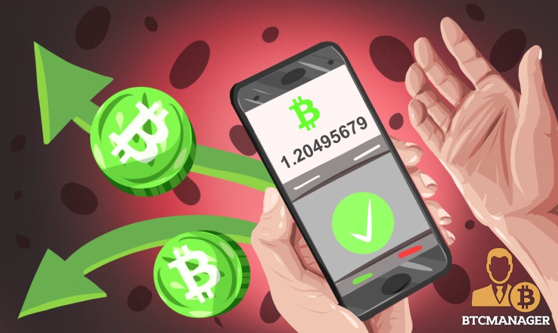 Bitcoin Cash user sends coins via app