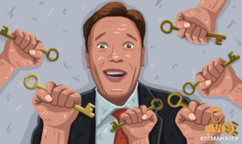 Trace Mayer Surrounded by Literal Hands Holding Keys