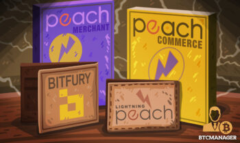 Lightning Peach Products Purple Yellow Wallet Bitfury