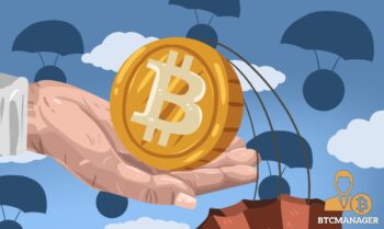 Bitcoin Airdrop Hand CoinZest Blue Parachute
