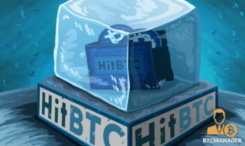 HitBTC Briefcase Frozen in Ice