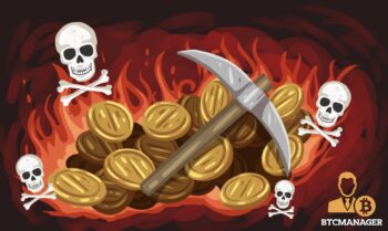 Mining Axe Next to Coins and Skulls