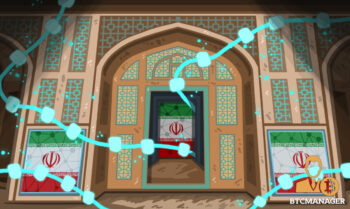 Iran Flah Green White Red Blockchain Blue