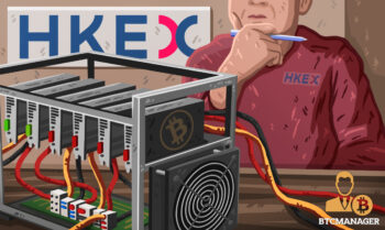 HKEX Logo Thinking Man Pen Bitcoin Mining Rig GPU