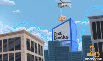 Helicopter Bringing in Funds to RealBlocks Building