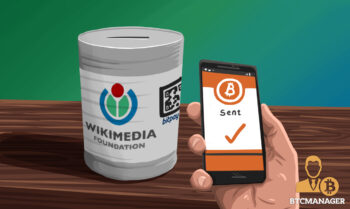 Wikimedia Donation Jar Phone Orange Bitcoin Green