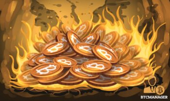 cryptocurrency burning coins bitcoin fire flames orange red