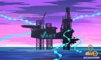 Oil Rig Blockchain Vakt Sea Sunset Purple Blue