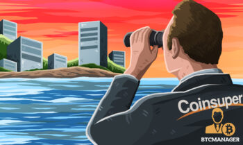View City Blockchain CoinSuper Binoculars Looking Red Blue