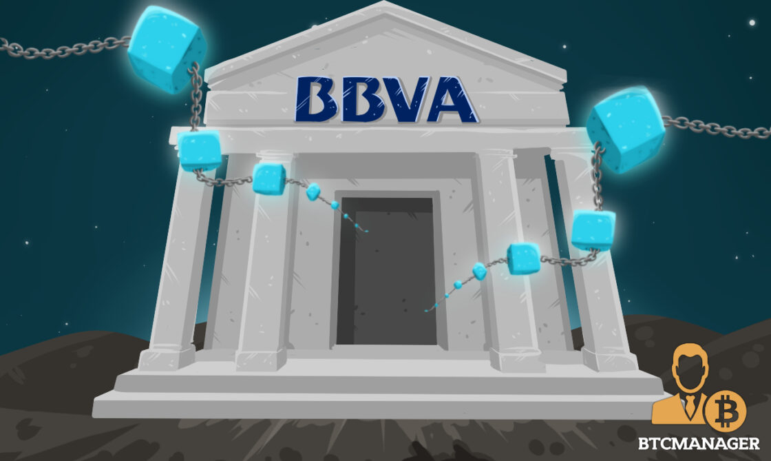 BBVA Bank Blockchcain sininen harmaa