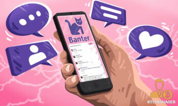 Banter App Smartphone Messaging Bubbles Heart Purple Pink