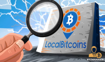 Magnifying Glass on Local Bitcoins Brand