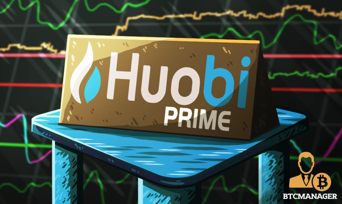 Huobi Prime Sign on a Table with Graphs in the Background