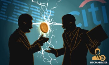 Silhouettes Speaking Next to an Electrified Coin
