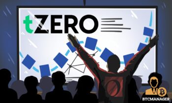 tZERO Overstock Blockchain Whiteboard Blue White People