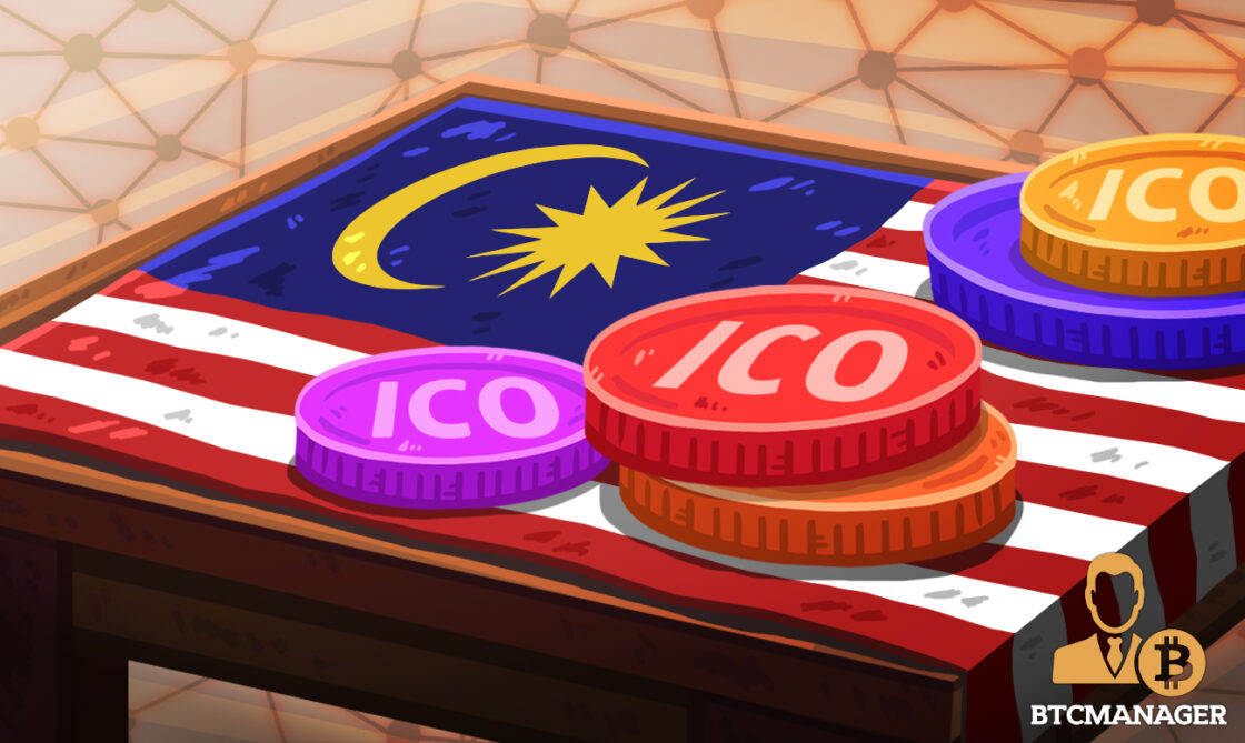 ICO Coin Malaysia Blockchain Red Purple Coin