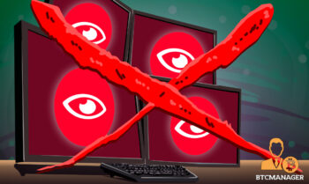 Four Computer Screens with Red Eyes