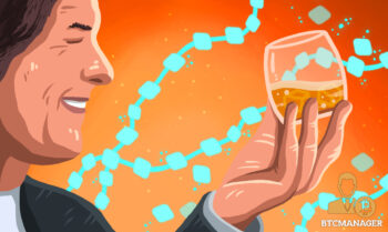 Man Whiskey Orange Glass Blockchain Happy