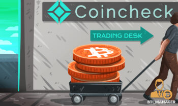 Man Pulling a Wagon of Bitcoin to Coincheck