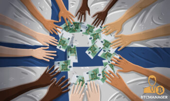Hands Reaching for Cash with Finnish Flag