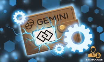 Gemini Wallet Surrounded by Blue Gears