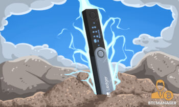 Ledger Nano X with Lightning in Stone