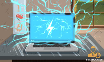 Lightning Logo on a Laptop