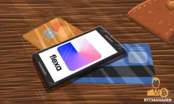 Flexa Payment App smartphone on top of debit cards orange blue white brown