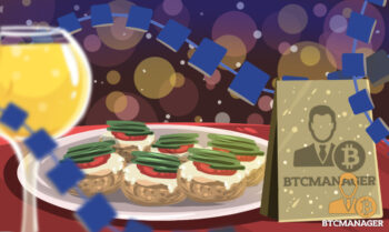 BTCManager Logo at a Dinner Table
