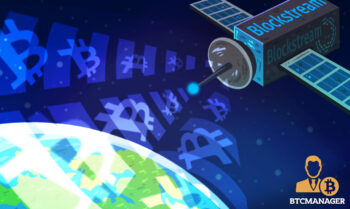 Blockstream Satellite Radiating Bitcoin Symbols