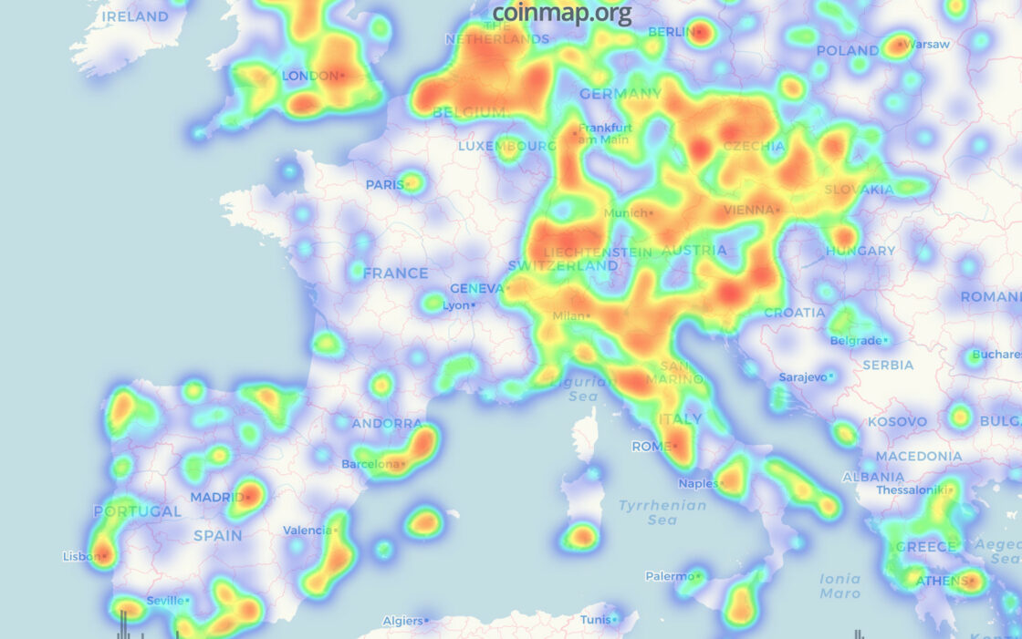 Thermal Map of Bitcoin Use in Europe