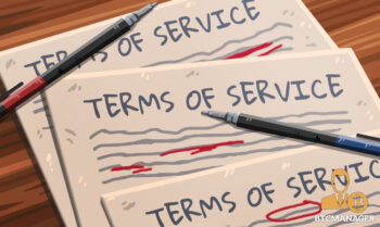 Terms of service being changed in real time with coloured pens,.