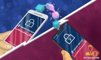 Two Smartphones Connected by a Blockchain