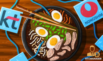 Nongshim Data and KT blockchains around a delicious bowl of noodles and eggs