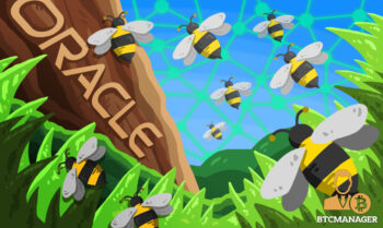 Oracle blockchain sorrounded by bees and honey