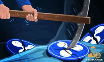 XRP Tokens being cracked with a pickaxe