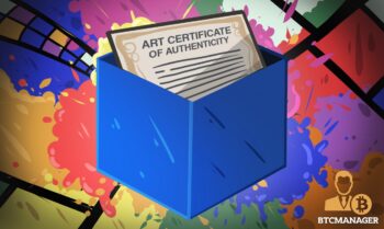 Art certificate certified by blockchain art blue