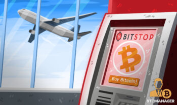 Bitstop ATM in Miami Airport Plane flying BTC Bitcoin woo