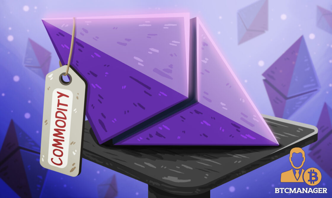 Ethereum Ether ETH Token sitting purple commodity tag