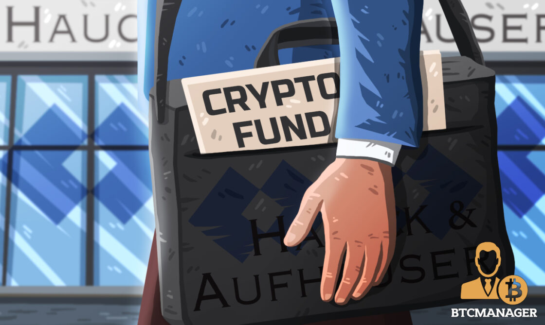 man carrying crypto fund papers in a bag