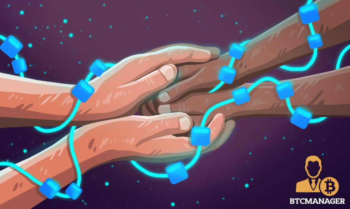 people joining hands in blockchain to fight poverty