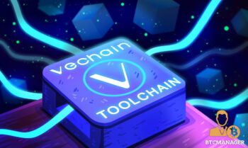 VeChain toolchain logo being powered by blockchain
