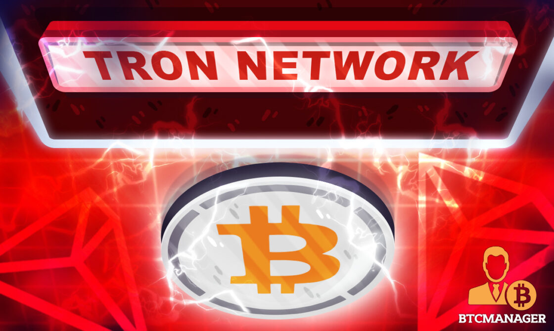 bitcoin in front of the tron network